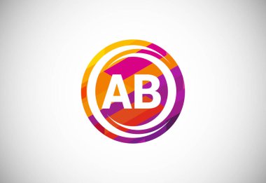Initial Letter A B Low Poly Logo Design Vector Template. Graphic Alphabet Symbol For Corporate Business Identity