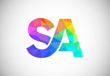 Initial Letter S A Low Poly Logo Design Vector Template. Graphic Alphabet Symbol For Corporate Business Identity