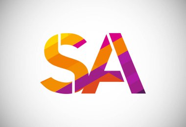 Initial Letter S A Low Poly Logo Design Vector Template. Graphic Alphabet Symbol For Corporate Business Identity