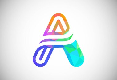 Initial low poly A alphabet. Graphic Alphabet Symbol for Corporate Business Identity