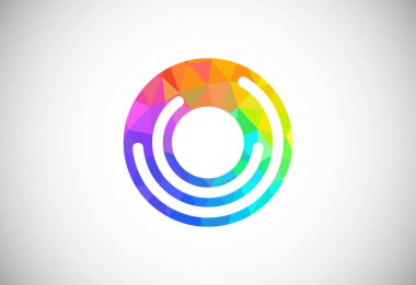 Initial low poly O alphabet. Graphic Alphabet Symbol for Corporate Business Identity
