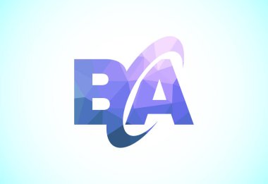 Initial Letter B A Low Poly Logo Design Vector Template. Graphic Alphabet Symbol For Corporate Business Identity