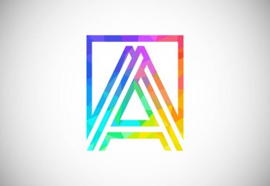 Low poly line letter A. Graphic alphabet symbol for corporate business identity
