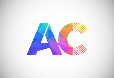 Initial Letter A C Low Poly Logo Design Vector Template. Graphic Alphabet Symbol For Corporate Business Identity