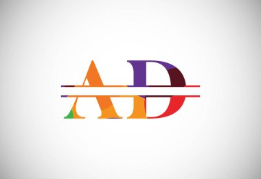 Initial Letter A D Low Poly Logo Design Vector Template. Graphic Alphabet Symbol For Corporate Business Identity