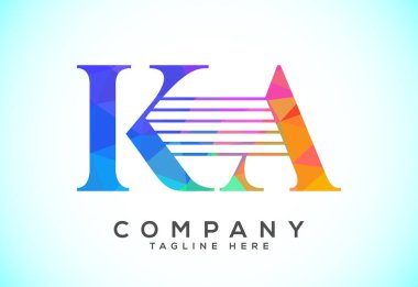 Initial Letter K A Low Poly Logo Design Vector Template. Graphic Alphabet Symbol For Corporate Business Identity