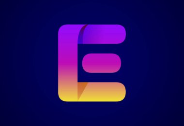 Abstract origami letter E logo design template. Flat style application icon. Vector illustration