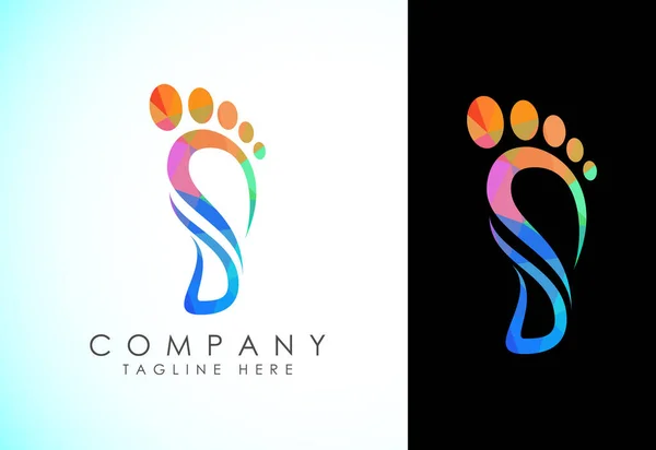 Polygonal Foot Care Icon Logo Template Low Poly Foot Ankle — Stock Vector
