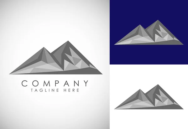 Mountain Logo. Mountain peak summit logo design. Outdoor hiking adventure icon. Vector illustration.