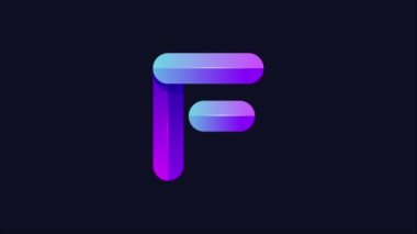 Koyu mavi arkaplanda Origami alfabesi F video animasyonu.