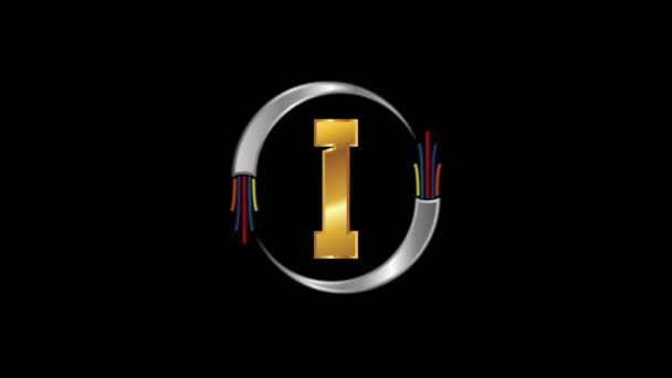 Engelskt Alfabet Med Elektrisk Tråd Optisk Fiber Kabel Logotyp Animation — Stockvideo