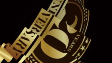 Yıldönümü logosu animasyon video görüntüleri tasarladı. Altın doğum günü kutlaması