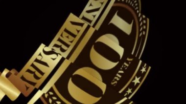 Yıldönümü logosu animasyon video görüntüleri tasarladı. Altın doğum günü kutlaması