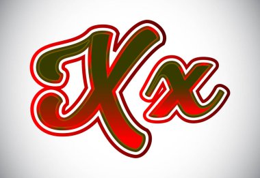 İngiliz Büyük ve Küçük Harf X. Şirket İş Kimliği için Grafik Alfabe Sembolü
