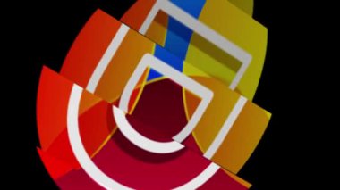 Renkli bir çemberin D satırı. İş veya şirket kimliği için grafiksel alfabe video animasyonu