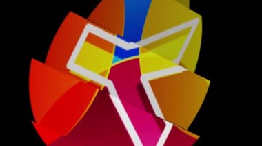 Renkli bir dairede Y harfi. İş veya şirket kimliği için grafiksel alfabe video animasyonu