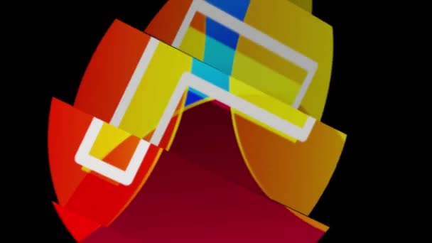 Буква Цветном Круге Видеоанимация Графическим Алфавитом Бизнеса Фирменного Стиля — стоковое видео
