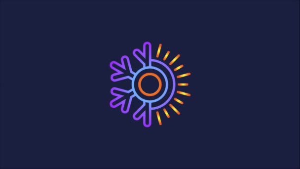 Кондиціонер Логотип Знак Відео Анімація Гарячий Холодний Символ — стокове відео