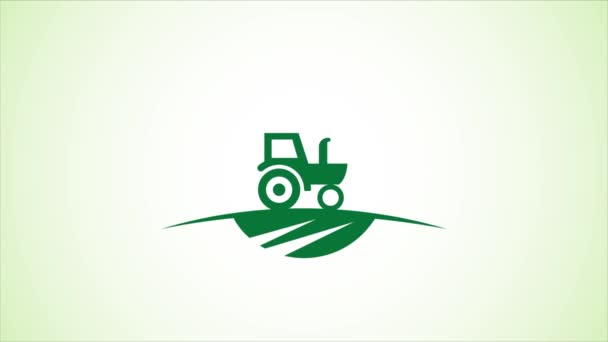 拖拉机标志视频动画 适用于任何与农业有关的业务 — 图库视频影像