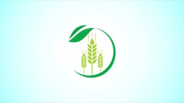 Buğday Simgesi ve Logo. Tarım Simgesi video canlandırması