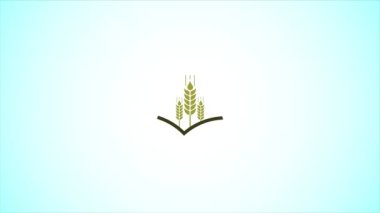Buğday ve saha logosu. Tarım Simgesi video canlandırması
