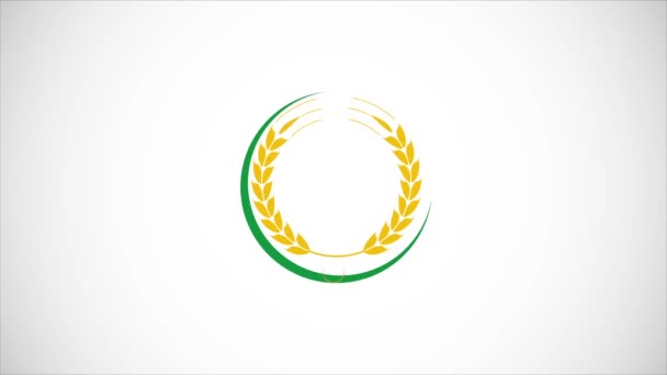 Angielski Alfabet Uszami Pszenicy Wieniec Wideo Animacji Koncepcja Logo Rolnictwa — Wideo stockowe