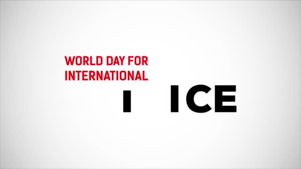 Werelddag Voor Internationale Gerechtigheid Video Animatie — Stockvideo