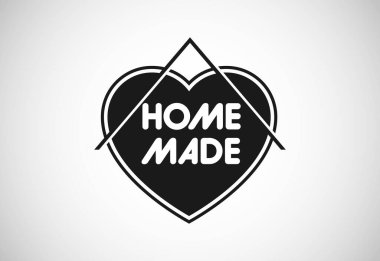 Ev yapımı Ürün Etiketi Vektör Çizimi. Şirket kimliği için element tasarımı