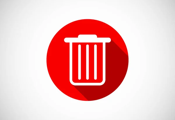 Apagar Lata Lixo Botão Símbolo Bin Exclua Ilustração Vetor Ícone — Vetor de Stock