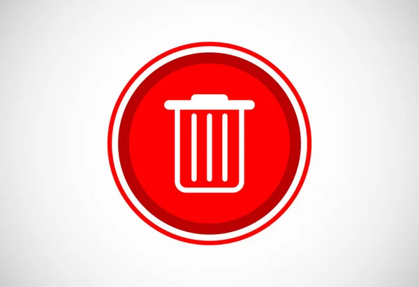 Apagar Lata Lixo Botão Símbolo Bin Exclua Ilustração Vetor Ícone — Vetor de Stock