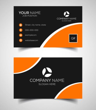 Çift taraflı yaratıcı ve modern kartvizit şablonu. Vektör illüstrasyonu