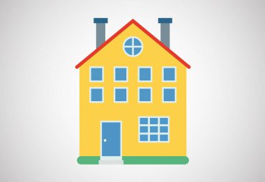 Ev ya da ev tasarımı vektör çizimi. Emlak işi ya da şirket logosu