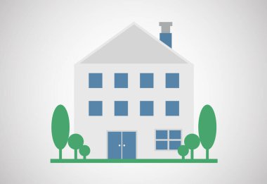 Ev ya da ev tasarımı vektör çizimi. Emlak işi ya da şirket logosu