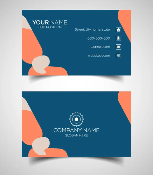 Double Sided Creative Modern Business Card Template Vector Illustration — Stock Vector