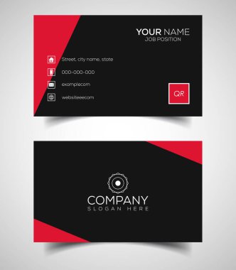 Çift taraflı yaratıcı ve modern kartvizit şablonu. Vektör illüstrasyonu