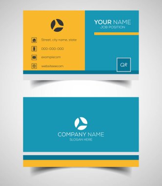 Çift taraflı yaratıcı ve modern kartvizit şablonu. Vektör illüstrasyonu
