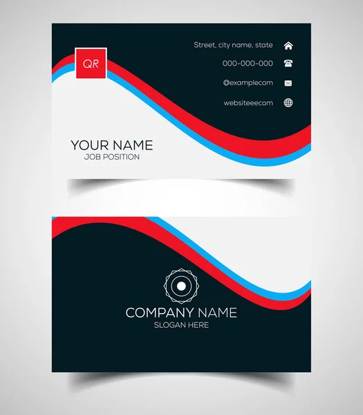 Double Sided Creative Modern Business Card Template Vector Illustration — Stock Vector
