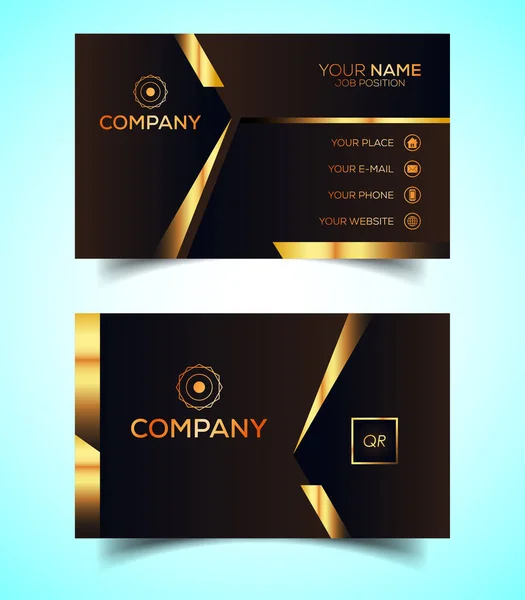 Double Sided Luxury Modern Elegant Business Card Design Template Vector — Stock Vector