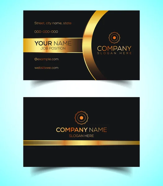 Kétoldalas Luxury Modern Elegáns Business Card Design Sablon Vektorillusztráció Jogdíjmentes Stock Vektorok