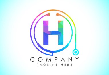 Doktor steteskoplu ilk İngilizce alfabesi. Vektör steteskop logosu veya simgesi