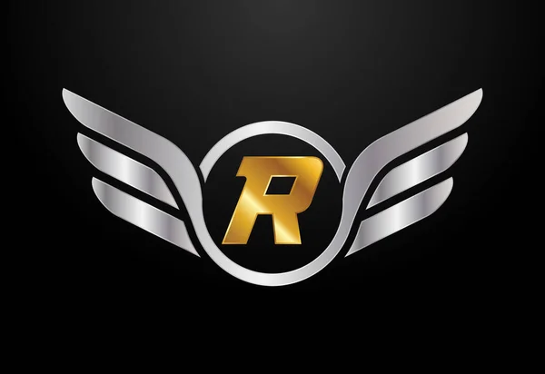 Engels Alfabet Met Vleugels Logo Ontwerp Auto Automotive Vector Logo — Stockvector