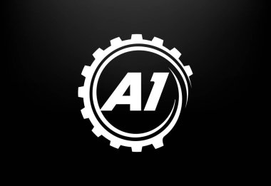 İlk harf yapay zeka modern logo tasarımı. Yapay zeka ikonu vektör illüstrasyonu