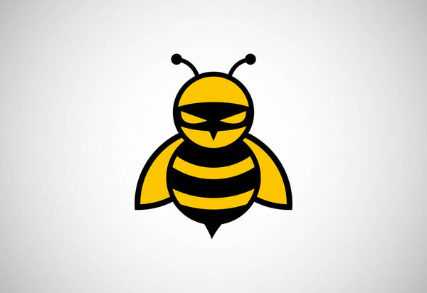 Ninja Bee logo design vector template