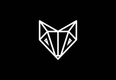 Çizgi sanatı biçimi Elmas tilki logo tasarım şablonu