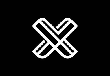 Modern yaratıcı harf X logo tasarımı vektör çizimi