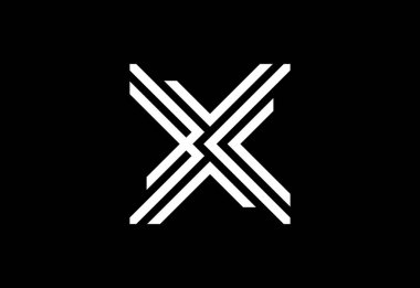 Modern yaratıcı harf X logo tasarımı vektör çizimi