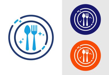 Simge Tasarımı İllüstrasyonu Yiyorum. Çatal, kaşık, Restoran simgesi