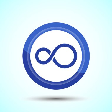Sonsuzluk, Sonsuzluk, Simge Tasarımı İllüstrasyonu, Uygulamalar ve Web siteleri için Sonsuz Simge, Mavi Düğme Tasarımı