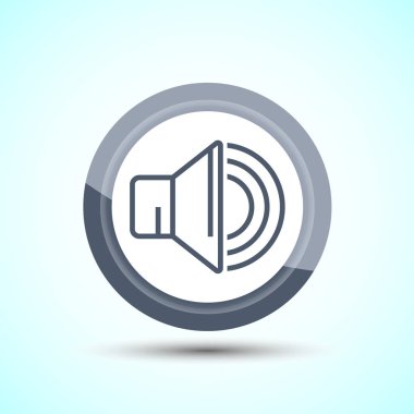 Cilt Simgesi Tasarım İllüstrasyonu, Uygulamalar ve Web siteleri için Ses Simgesi, Gri Renk Düğmesi Tasarımı