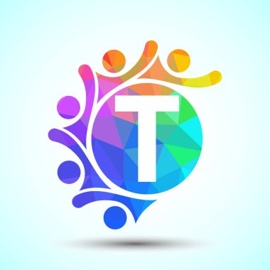 İnsanları birbirine bağlayan ilk alfabe T. Takım, işbirliği logosu işareti